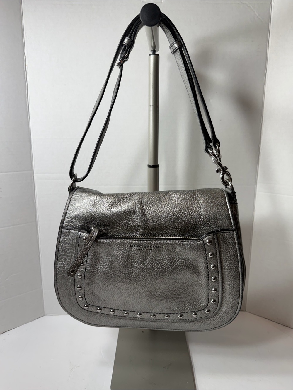 Marc jacobs Metallic Silver Studded crossbody bag good condition